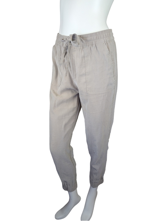 Tahari Pants - Tahari Tapered Pants Neutral Rayon Blend Elastic Waist Small | Boho Coastal